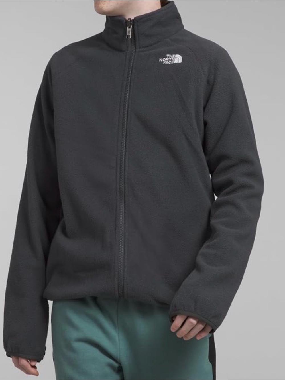 The North Face Fleece Full Zip Jacket Boys L 14-16 Black Softshell